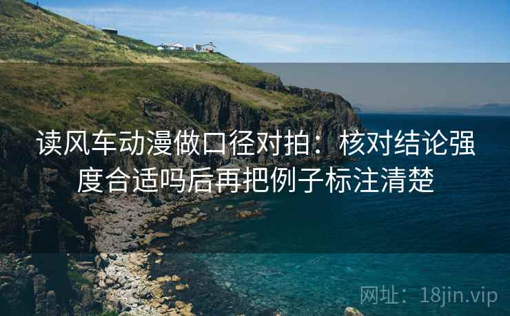 读风车动漫做口径对拍：核对结论强度合适吗后再把例子标注清楚