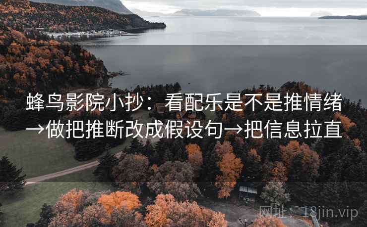 蜂鸟影院小抄：看配乐是不是推情绪→做把推断改成假设句→把信息拉直