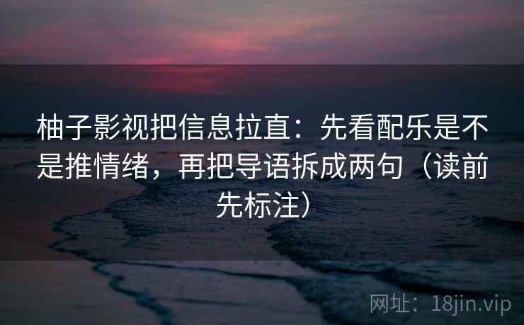 柚子影视把信息拉直：先看配乐是不是推情绪，再把导语拆成两句（读前先标注）